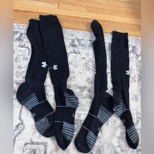 Under Armour Black and Gray Tall Socks